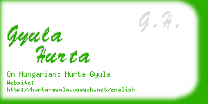 gyula hurta business card